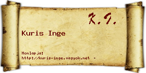 Kuris Inge névjegykártya